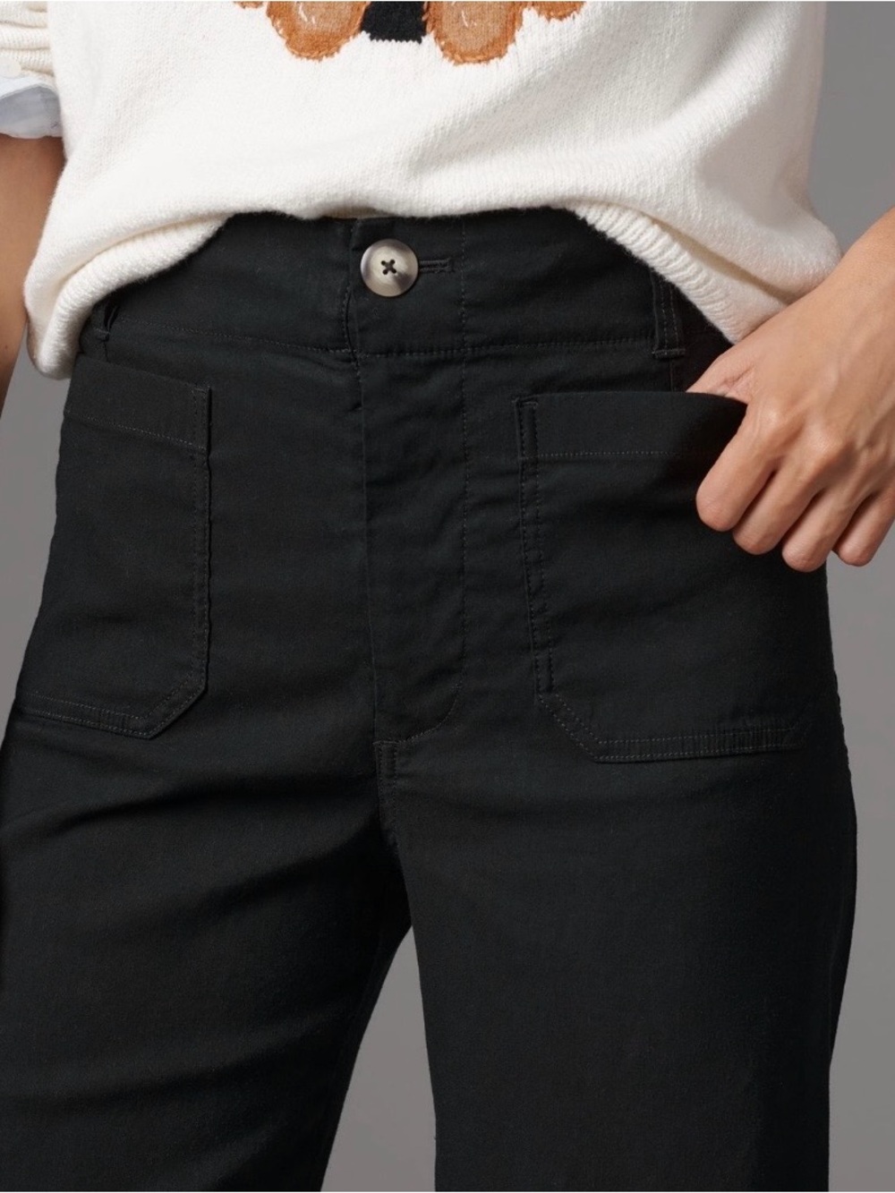 Maeve Black High-Rise Petite Trousers with Contrast Stitch - Picture 3 of 10